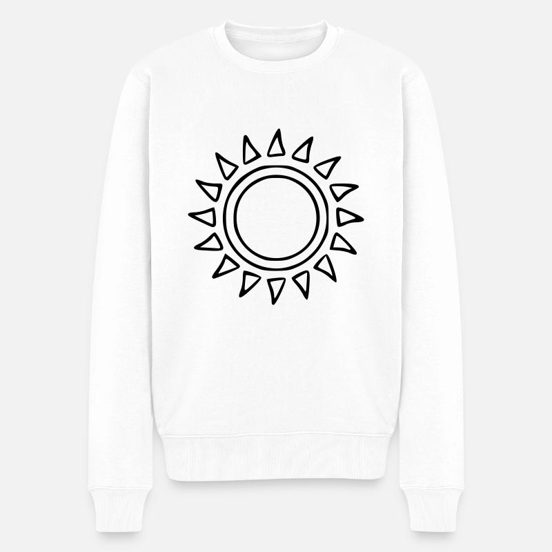 Soleil Dessin Nature Croquis noir - Pull Premium bio Homme - blanc