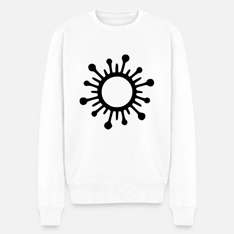 Soleil Dessin Nature Croquis noir - Pull Premium bio Homme - blanc