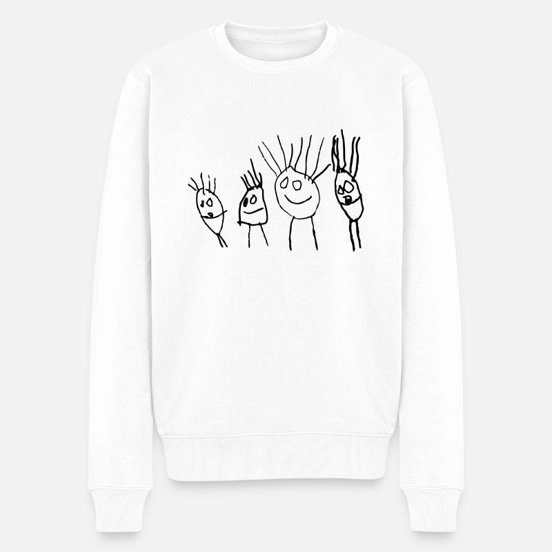 Olce dessin de famille - Pull Premium bio Homme - blanc