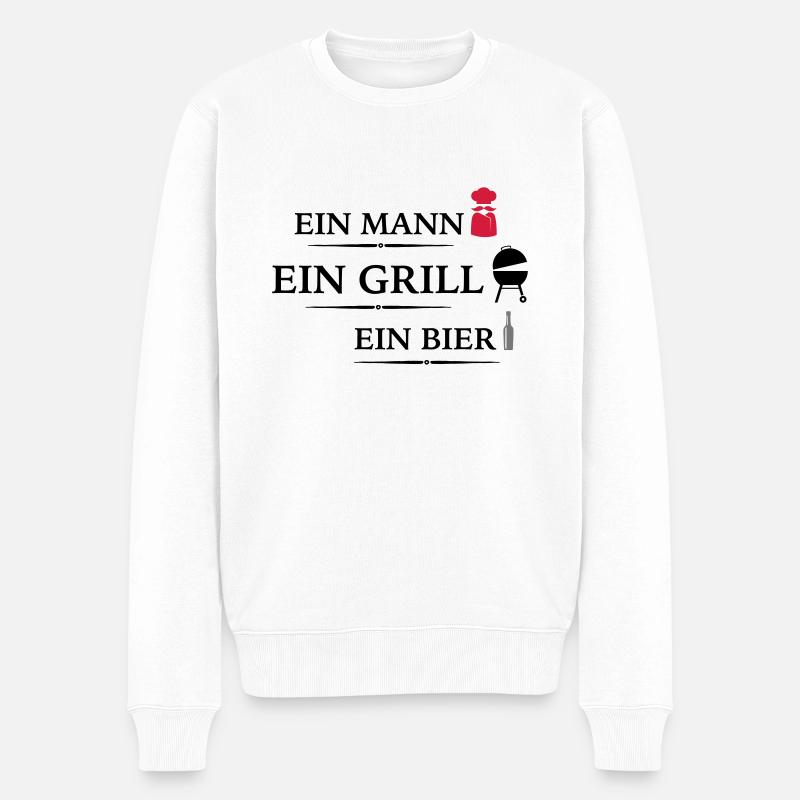 Grill - Männer Premium Bio Pullover - Weiß