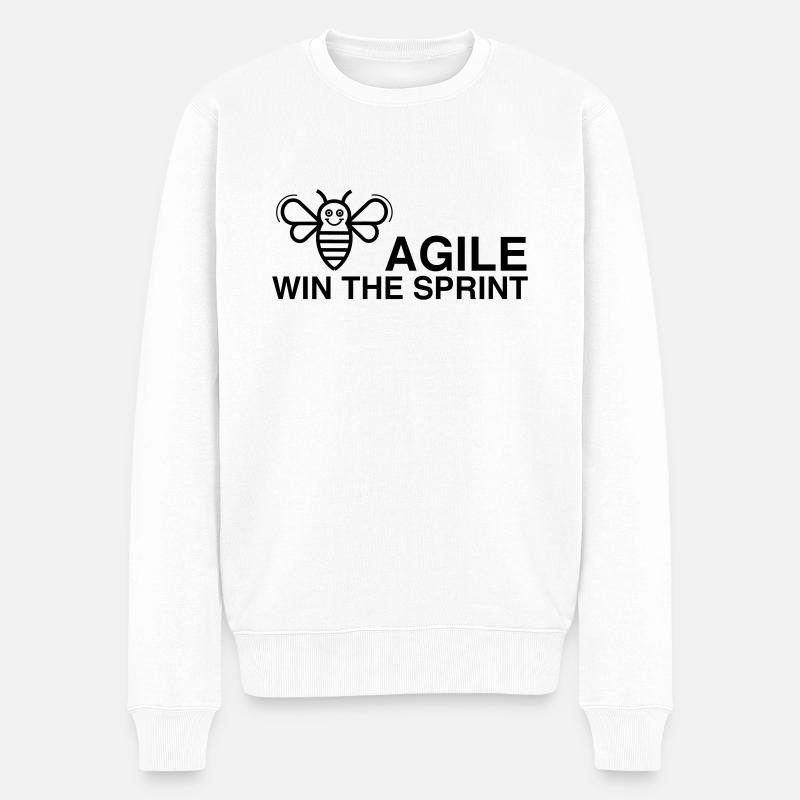 BE AGILE GAGNER LE SPRINT - Pull Premium bio Homme - blanc