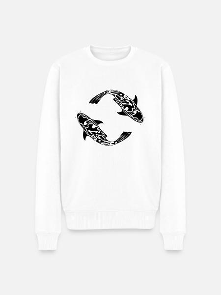 Two Koi Carp Fish Vector - Men's Premium Organic Jumper - white