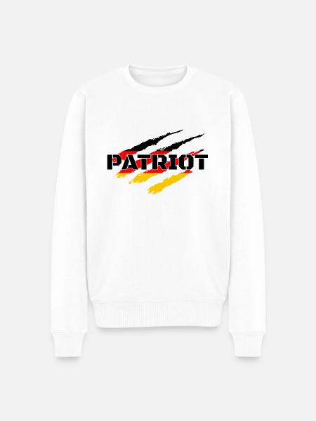 Patriot Deutsche Flagge - Männer Premium Bio Pullover - Weiß