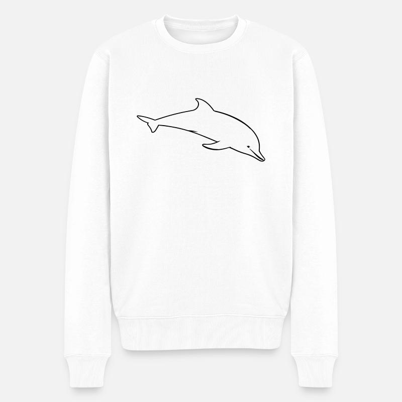 Delfin - Männer Premium Bio Pullover - Weiß