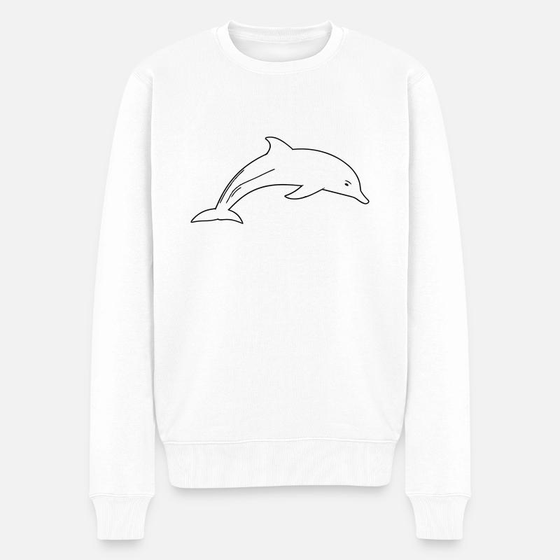 Delfin - Männer Premium Bio Pullover - Weiß
