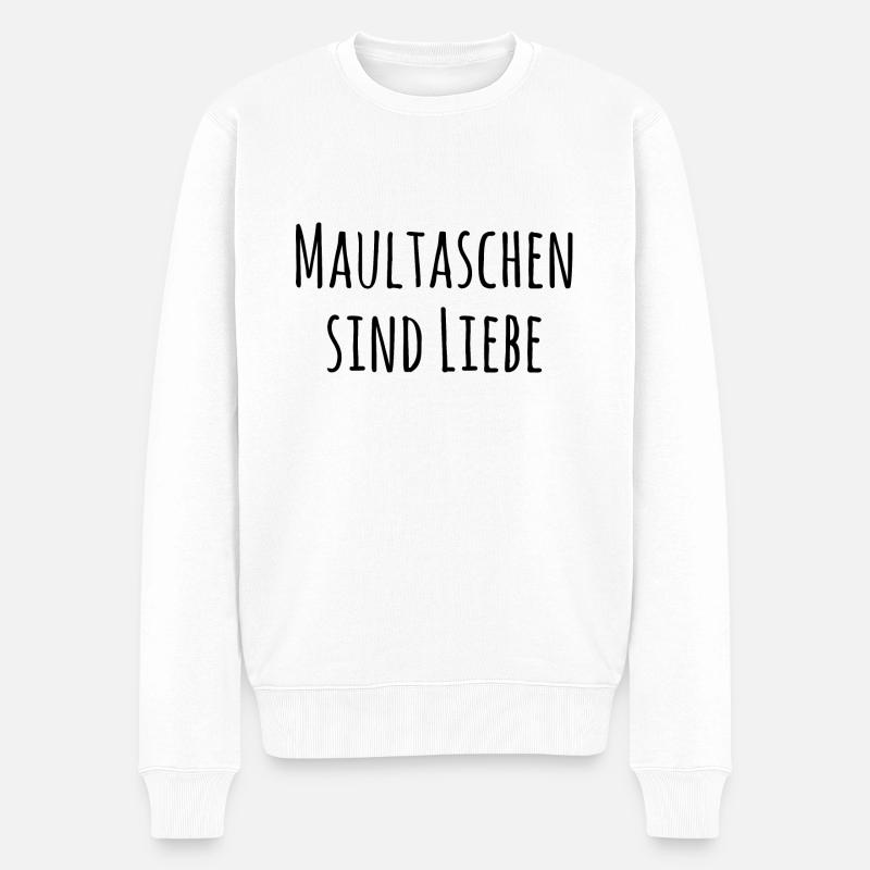 Maultaschen sind Liebe - Männer Premium Bio Pullover - Weiß