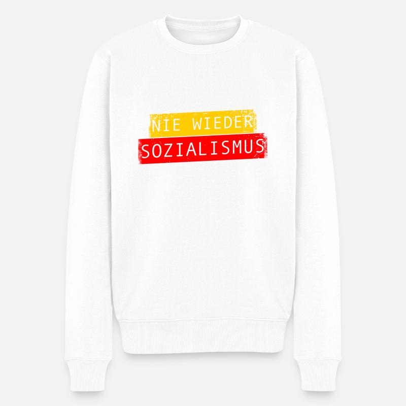 Nie wieder Sozialismus Vintage - Männer Premium Bio Pullover - Weiß