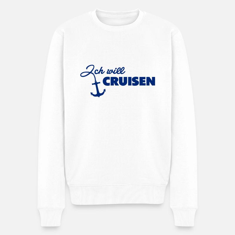 Ich will cruisen - Männer Premium Bio Pullover - Weiß