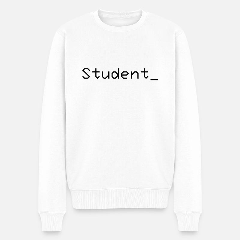 Student_ Logo Schwarz - Männer Premium Bio Pullover - Weiß