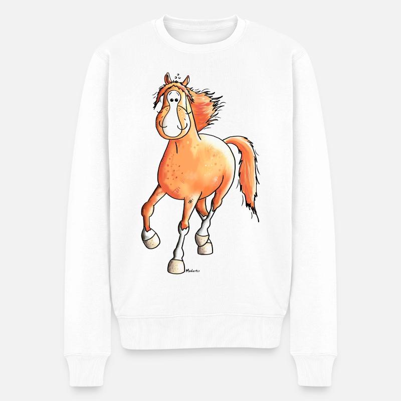 Süßes Pferd - Männer Premium Bio Pullover - Weiß