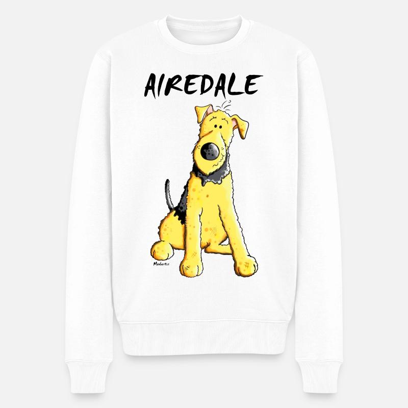 Mignon Airedale Terrier - Pull Premium bio Homme - blanc