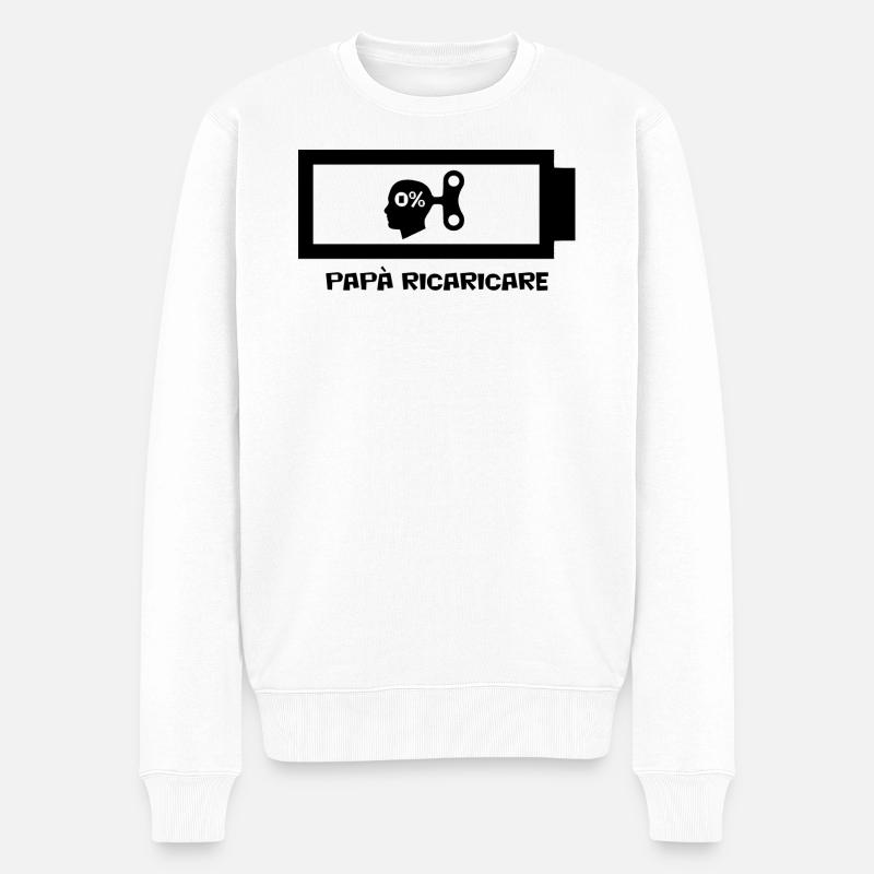 Daddys Motivationsdesign zum Aufladen - Männer Premium Bio Pullover - Weiß
