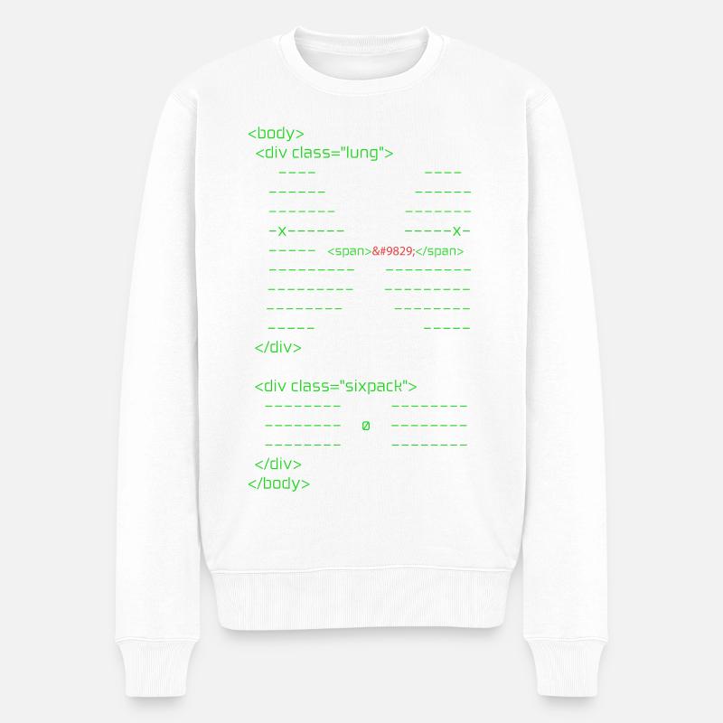 Corps HTML - Pull Premium bio Homme - blanc