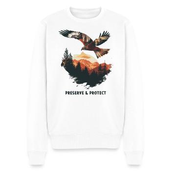 Preserrve & Protect Milan Rouge Oiseau de Proie - Pull Premium bio Homme - blanc - Devant - Thijin (182cm)