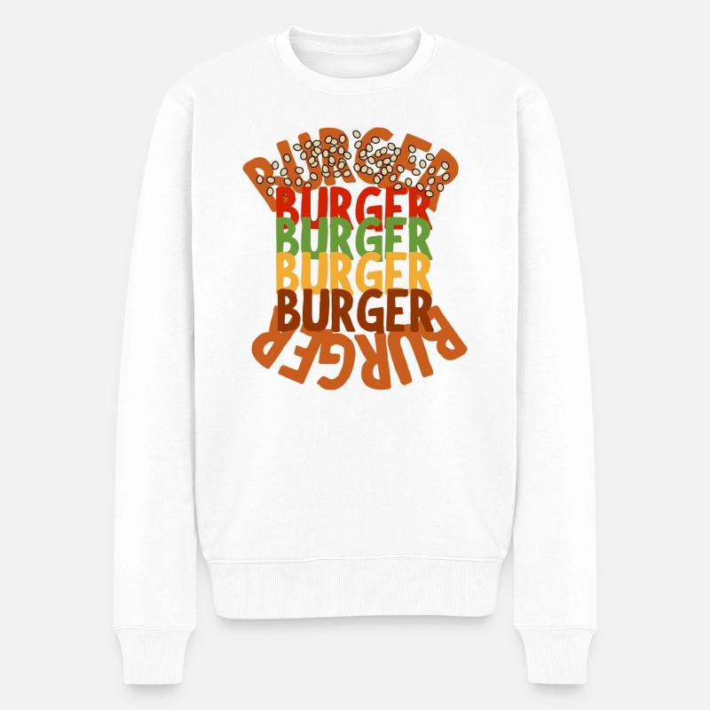 BURGER BAUEN - Männer Premium Bio Pullover - Weiß