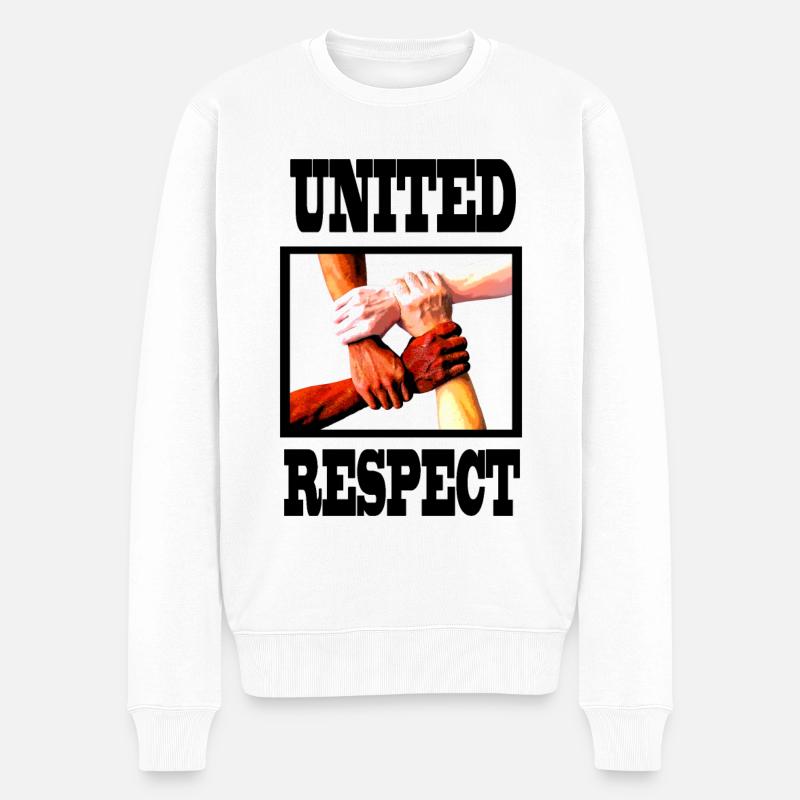 Anti-Rassismus-Respekt-Einheit - Männer Premium Bio Pullover - Weiß