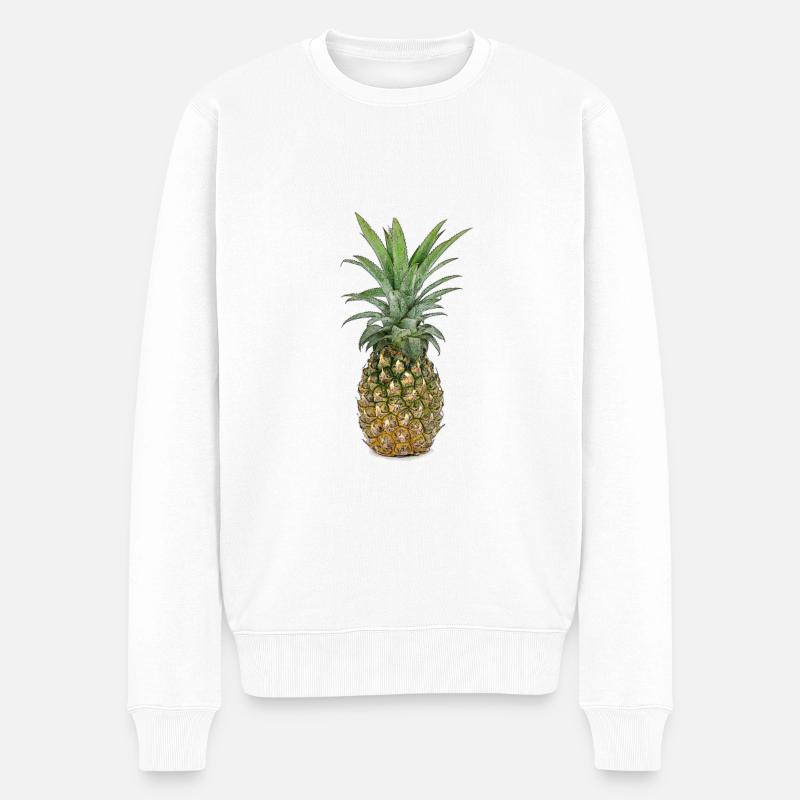 Ananas | Pineapple - Männer Premium Bio Pullover - Weiß