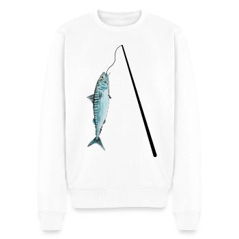 Angeln Makrele Fisch Angelrute Angler Fishing - Männer Premium Bio Pullover - Weiß - Vorne - Thijin (182cm)