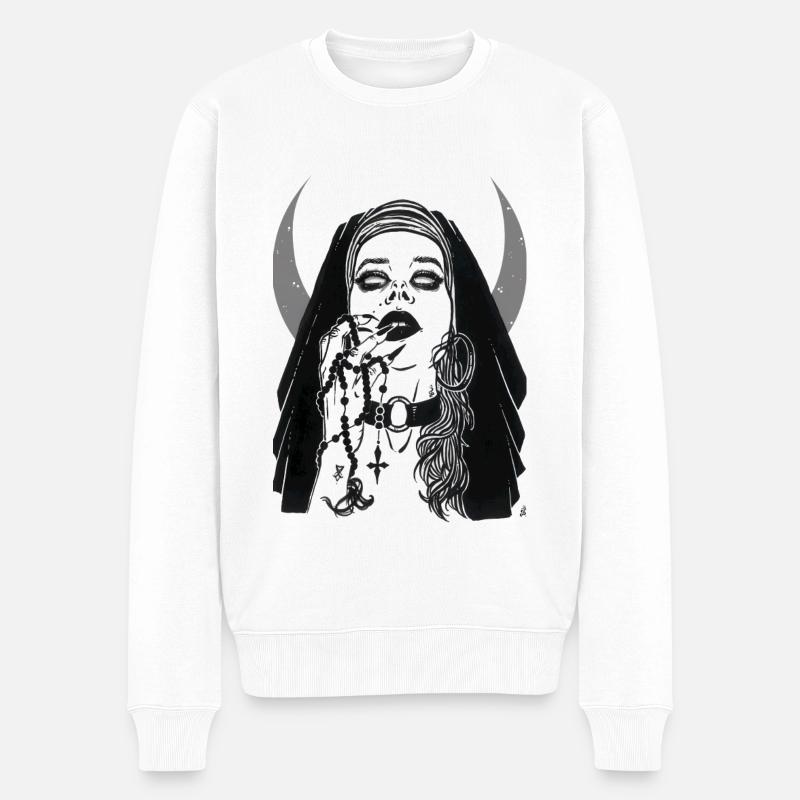 La Nonne Noire - Pull Premium bio Homme - blanc