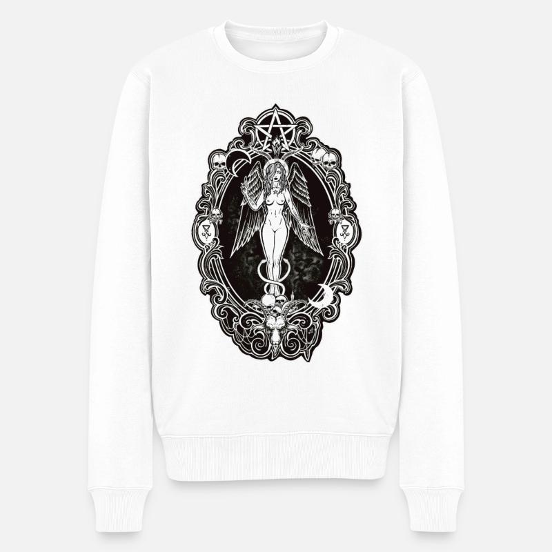 Baphomets Freundin - Männer Premium Bio Pullover - Weiß