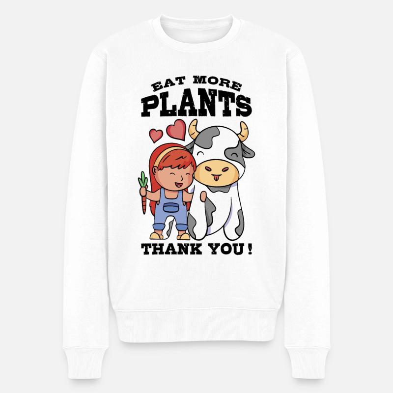 Mangez plus de plantes - Pull Premium bio Homme - blanc