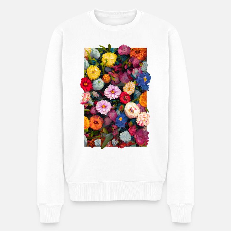 Flowers - Pull Premium bio Homme - blanc