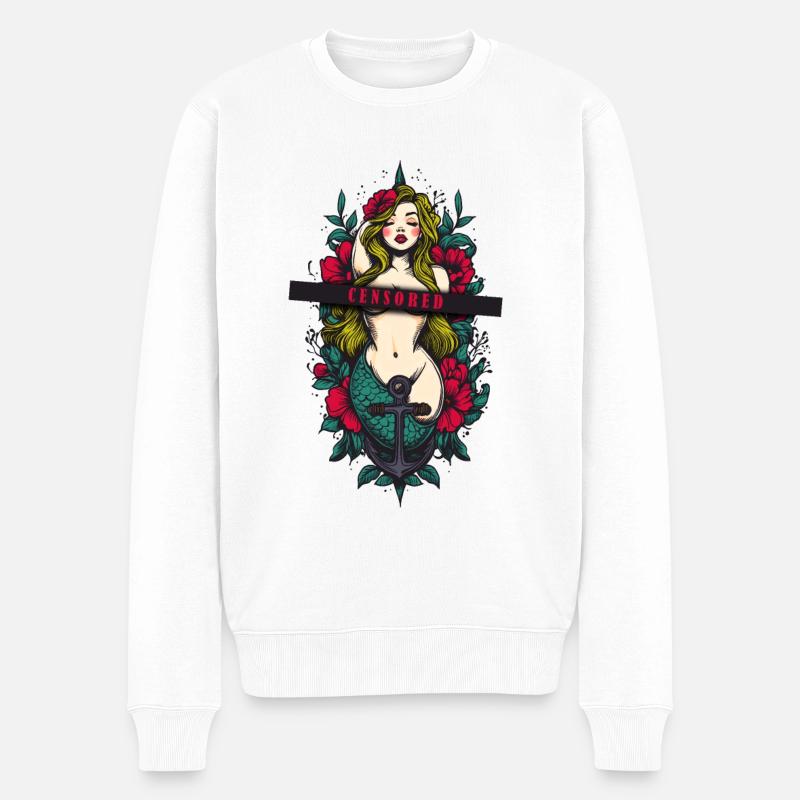 Sirène et ancre - Pull Premium bio Homme - blanc