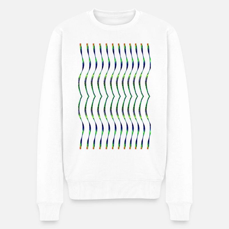 Zickzack - Männer Premium Bio Pullover - Weiß