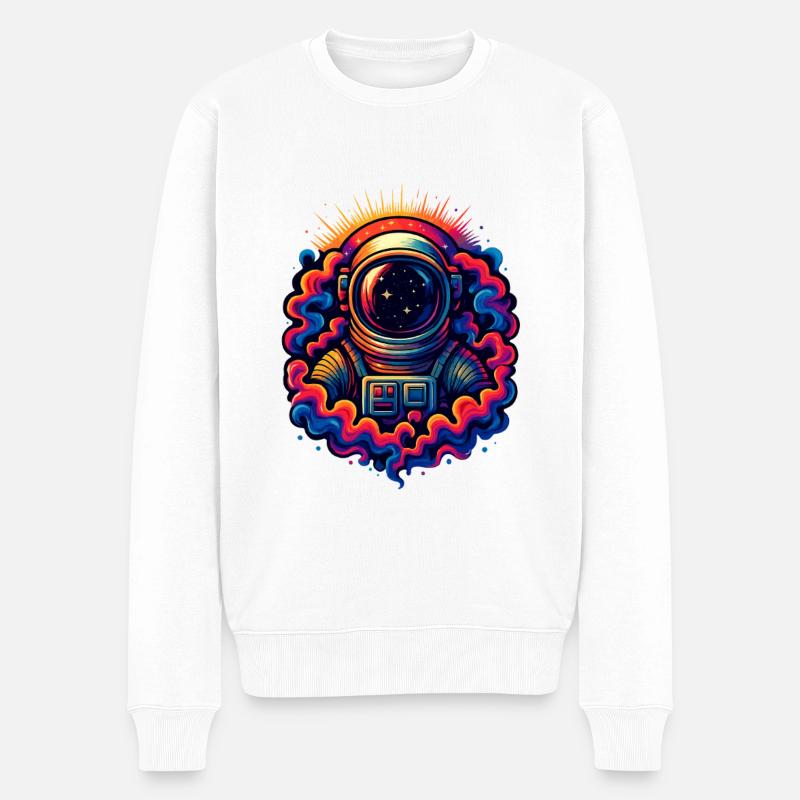 Kosmischer Trip - Männer Premium Bio Pullover - Weiß