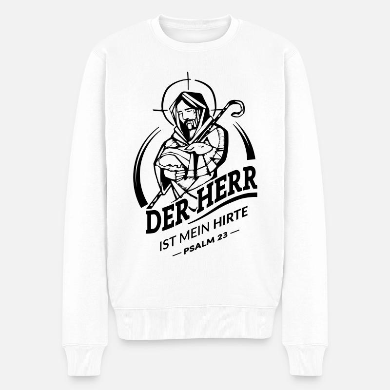 Le Seigneur est mon berger - Pull Premium bio Homme - blanc