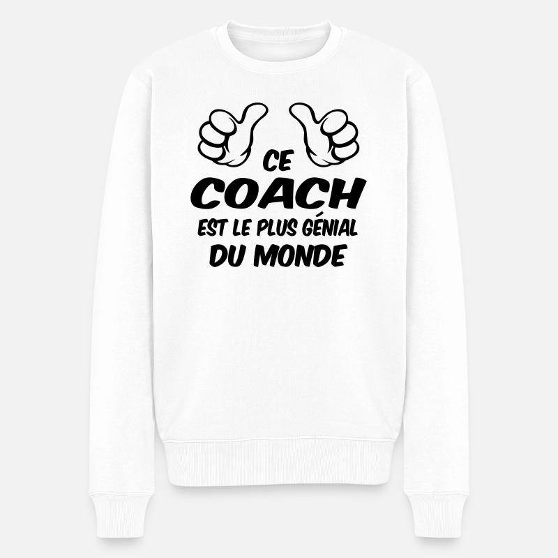 MEILLEUR COACH - Pull Premium bio Homme - blanc