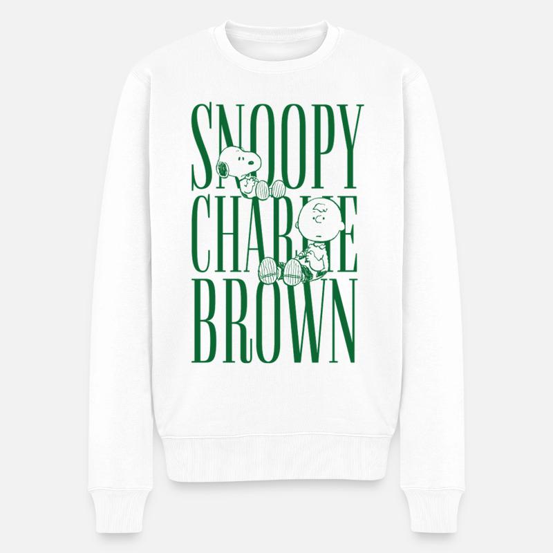 Peanuts Design Avec Snoopy Et Charlie Brown - Pull Premium bio Homme - blanc