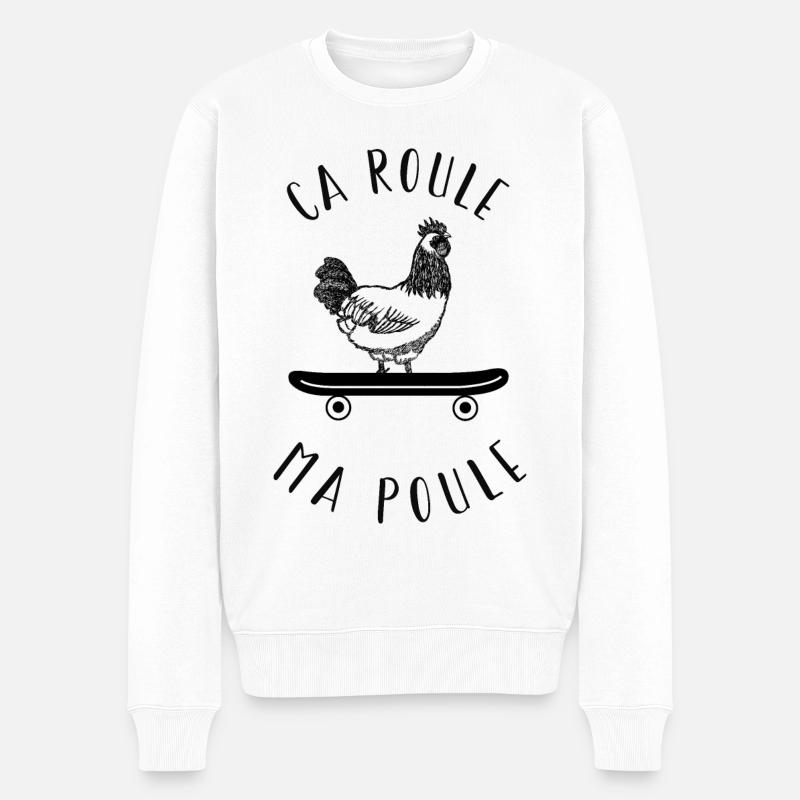 ca roule ma poule - Pull Premium bio Homme - blanc