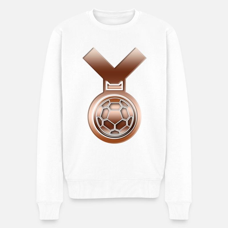 Bronze Football Awards Medaille - Männer Premium Bio Pullover - Weiß