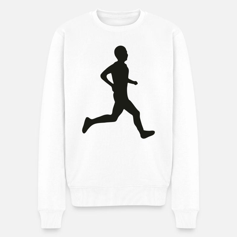 Läufer Marathon Jogger - Männer Premium Bio Pullover - Weiß