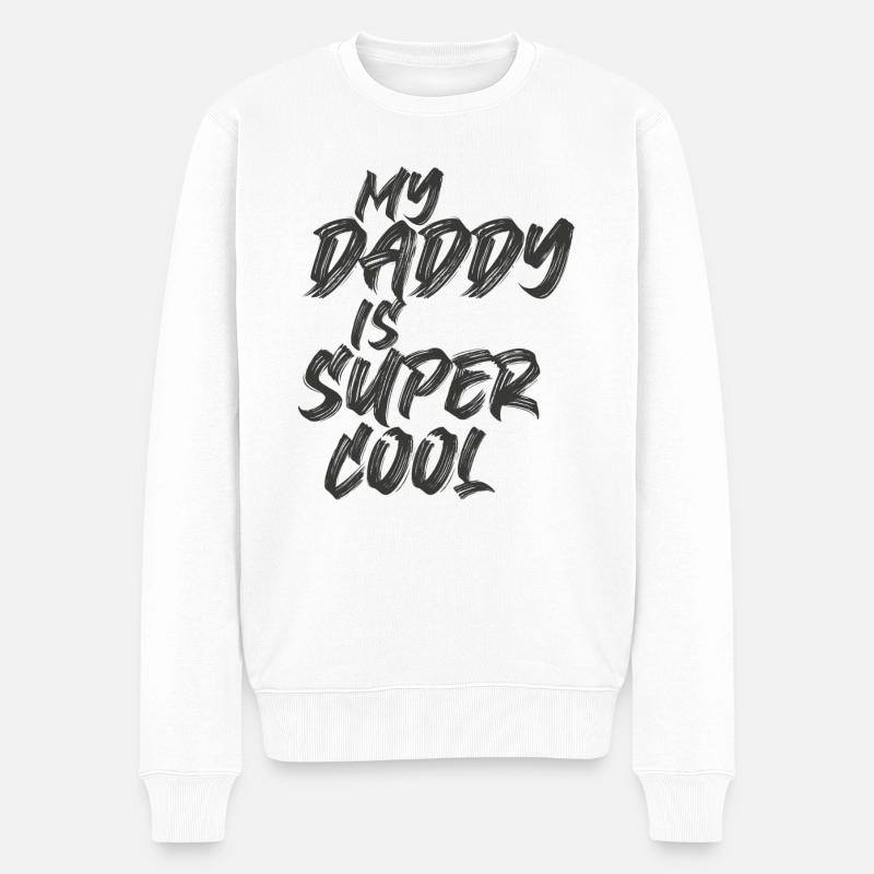 My Daddy is Super Cool - Männer Premium Bio Pullover - Weiß