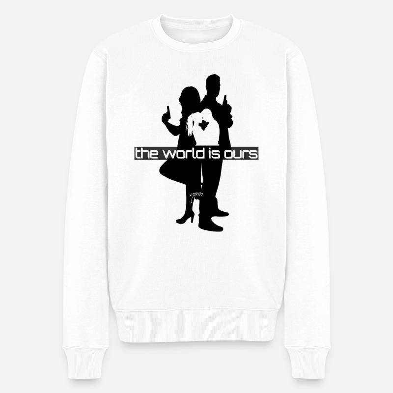 the world is ours (Mafia Couple) - Männer Premium Bio Pullover - Weiß