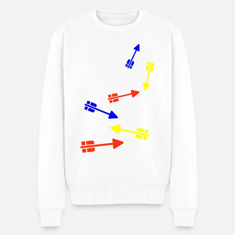 Pfeil Icon - Männer Premium Bio Pullover - Weiß