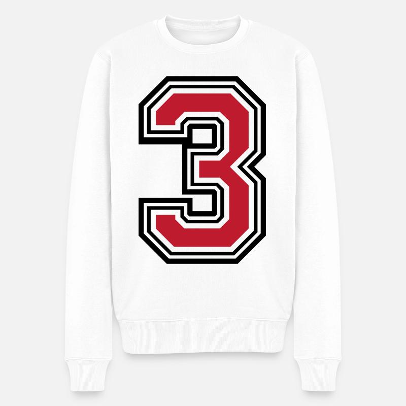 3 Zahl symbol - Männer Premium Bio Pullover - Weiß