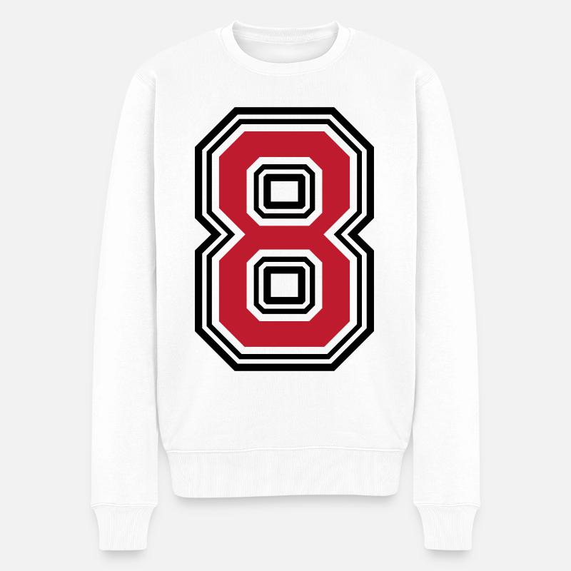 8 Zahl symbol - Männer Premium Bio Pullover - Weiß