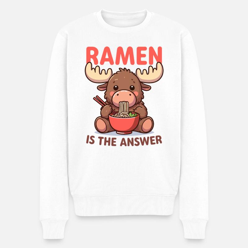Orignal mangeant de la nourriture pour nouilles ramen - Pull Premium bio Homme - blanc