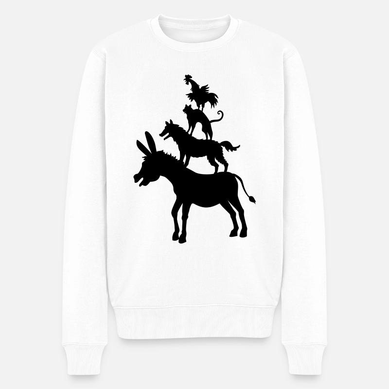 Musiciens de Brême музыканты 04 1c Бременские - Pull Premium bio Homme - blanc