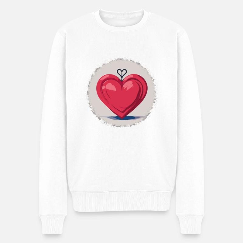 La Saint-Valentin - Pull Premium bio Homme - blanc