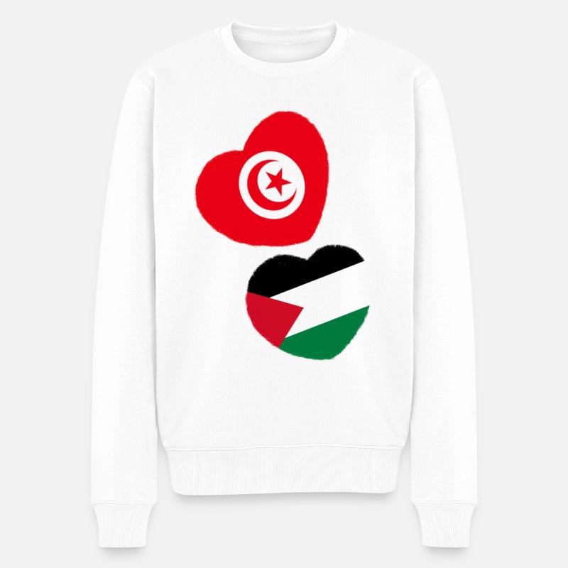 Tunisie & Palestine - Pull Premium bio Homme - blanc