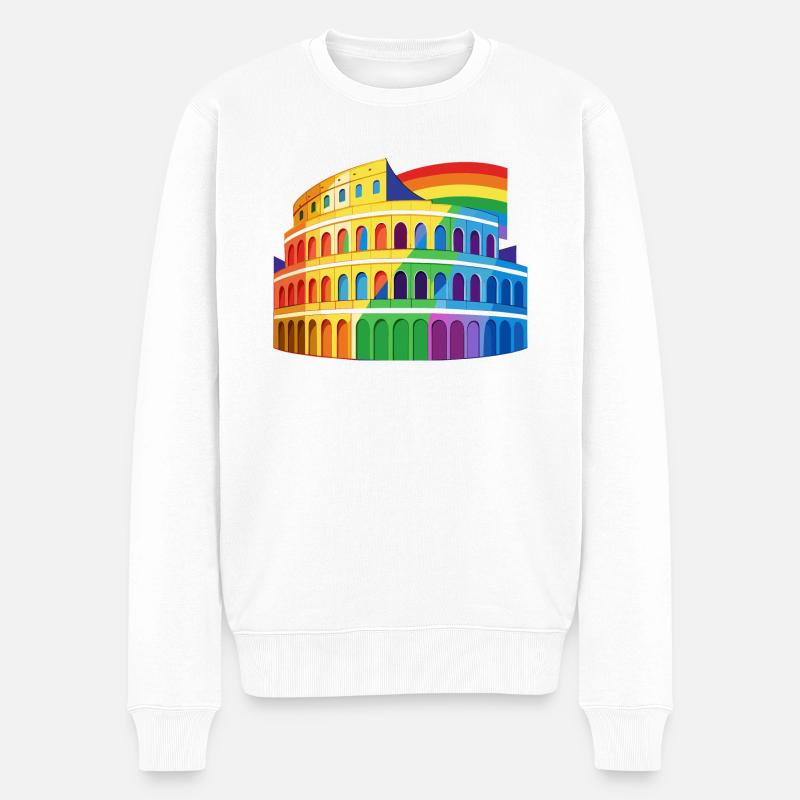 Collosseum - Männer Premium Bio Pullover - Weiß