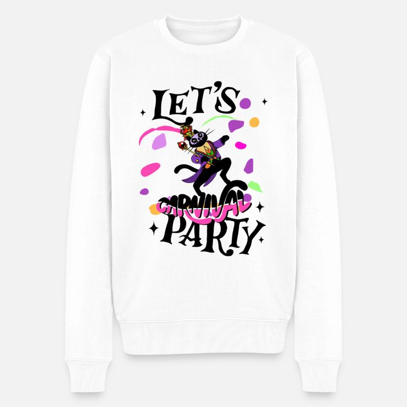 Karneval Party - Männer Premium Bio Pullover - Weiß