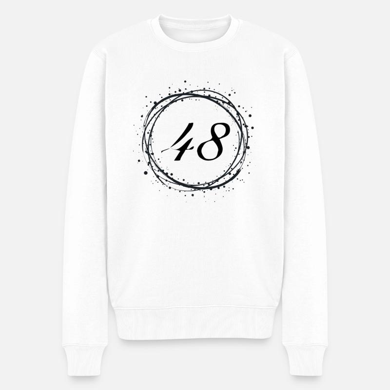 48 - Männer Premium Bio Pullover - Weiß
