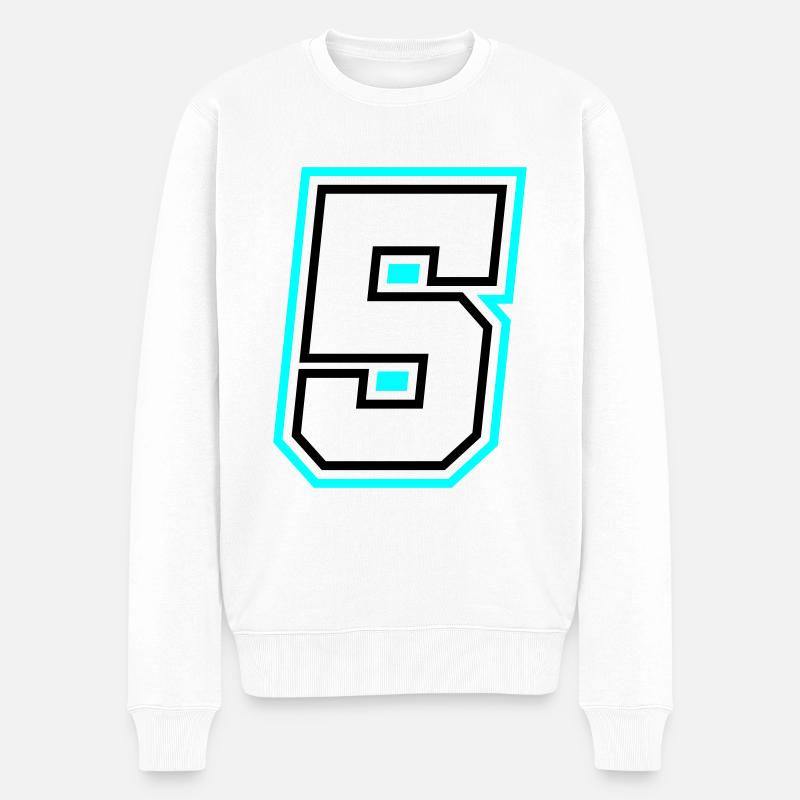 5 Zahl symbol - Männer Premium Bio Pullover - Weiß