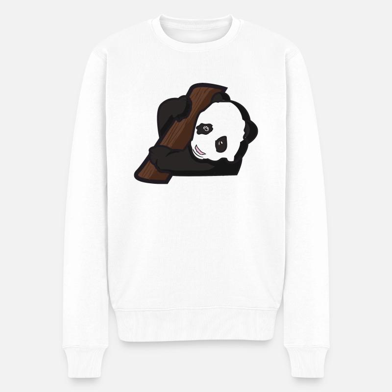 Panda Baby - Männer Premium Bio Pullover - Weiß