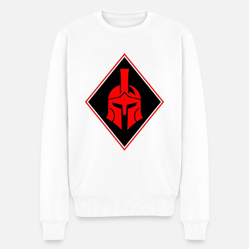 Spartaner Helm Logo Gladiator - Männer Premium Bio Pullover - Weiß